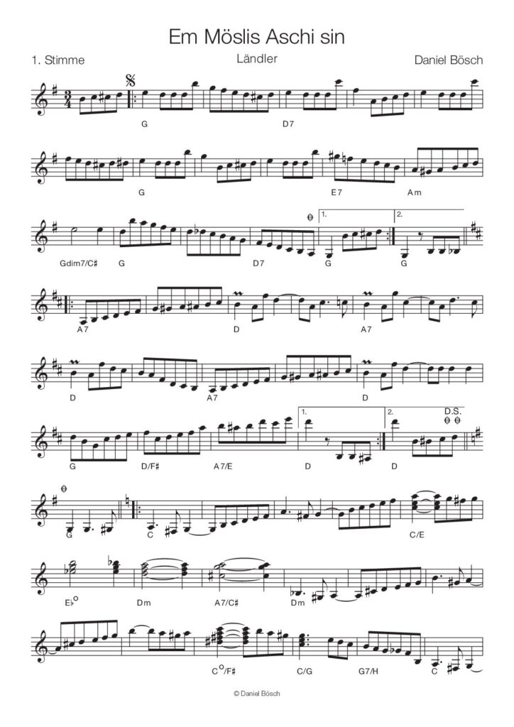thumbnail of Em Möslis Aschi sin – 1. Stimme
