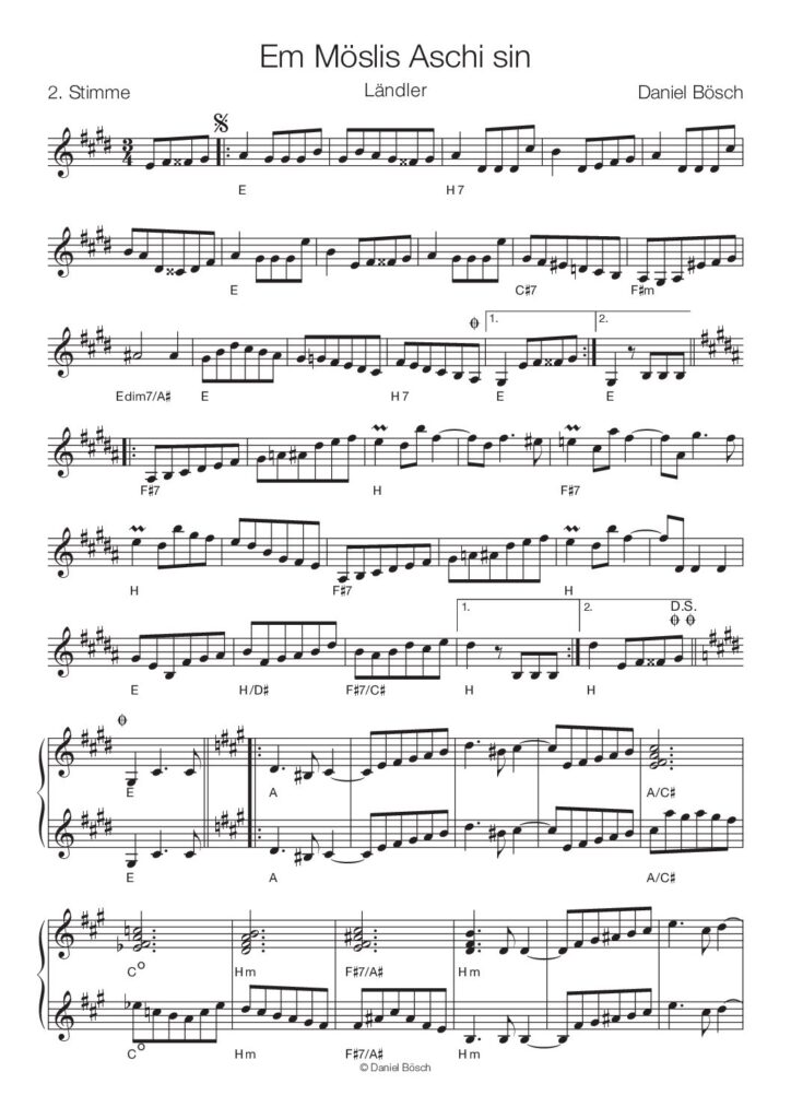 thumbnail of Em Möslis Aschi sin – E – 2. Stimme